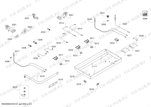 Схема №2 PBD9331MS с изображением Варочная панель для духового шкафа Bosch 00711619