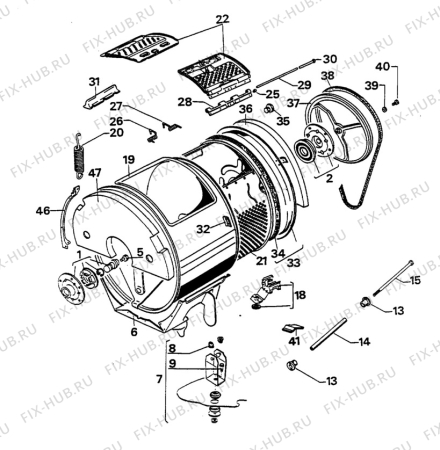 Взрыв-схема стиральной машины Zanussi ZC822X - Схема узла W30 Drum C