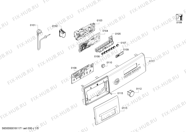 Схема №2 WM12K268IN varioPerfect с изображением Винт для стиралки Siemens 00629154