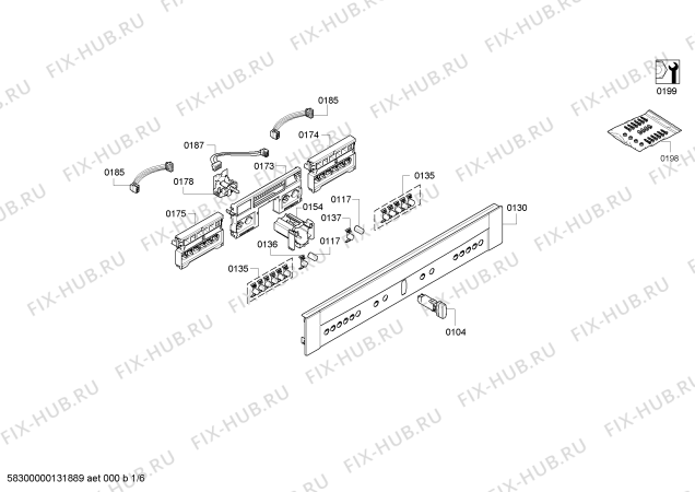 Схема №4 B46C74N3 с изображением Ручка выбора программ для электропечи Bosch 00612787
