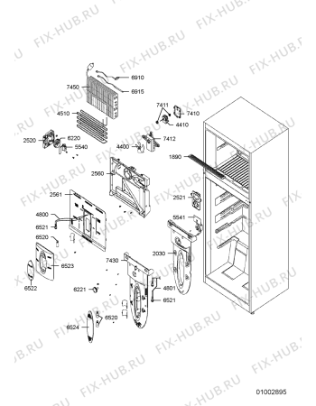 Схема №3 WTH4713 A+S с изображением Фитинг для холодильной камеры Whirlpool 482000002933