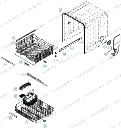 Взрыв-схема посудомоечной машины Gorenje GDV642X (365225, DW90.2) - Схема узла 02