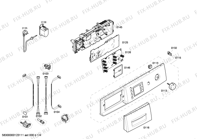 Схема №3 WAE28421 Maxx 7 с изображением Панель управления для стиральной машины Bosch 00667516