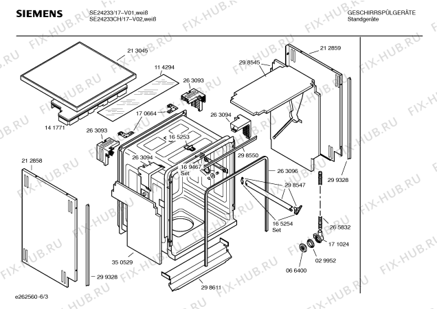Взрыв-схема посудомоечной машины Siemens SE24233 - Схема узла 03