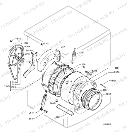 Взрыв-схема стиральной машины Rosenlew RTF3301 - Схема узла Functional parts 267