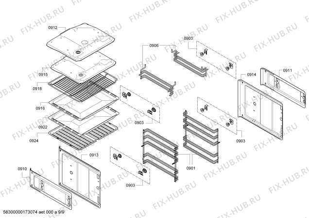Схема №3 U15E52N5AU с изображением Каталитическая панель для духового шкафа Bosch 00743769