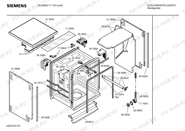 Взрыв-схема посудомоечной машины Siemens SE28262 - Схема узла 03