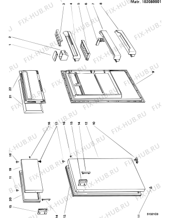 Взрыв-схема холодильника Whirlpool SANTO2303DT029 (F002936) - Схема узла