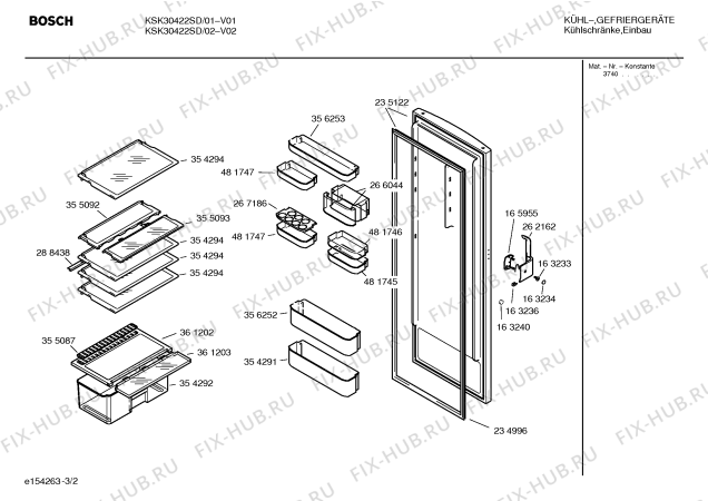 Взрыв-схема холодильника Bosch KSK30422SD - Схема узла 02