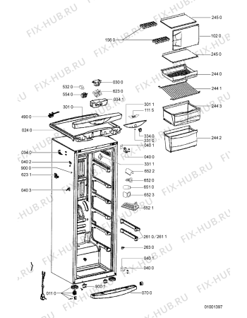 Схема №2 CFB 32/I с изображением Корпусная деталь для холодильника Whirlpool 481240418304