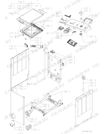 Схема №2 ITWA 61252 W (FR) с изображением Декоративная панель для стиралки Whirlpool 481010874533