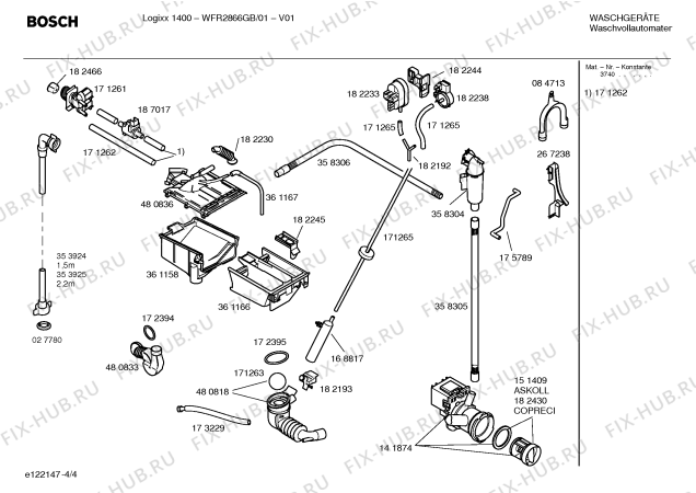 Схема №3 WFR2866GB Logixx 1400 с изображением Ручка для стиральной машины Bosch 00484274