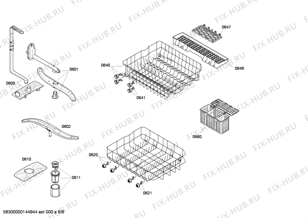 Взрыв-схема посудомоечной машины Constructa CP534V9 - Схема узла 06