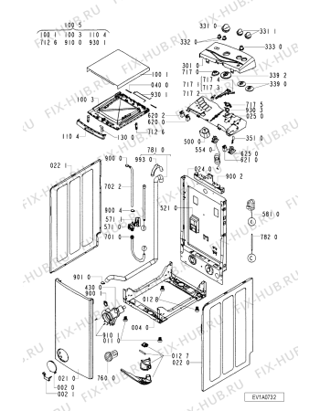 Схема №1 AWT 2272 с изображением Обшивка для стиральной машины Whirlpool 481245211656