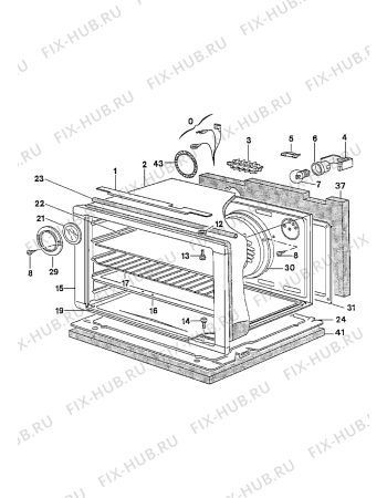 Взрыв-схема плиты (духовки) Acec CV3060W1 - Схема узла Oven equipment