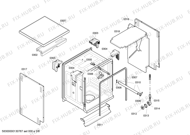 Схема №3 3VZ351BD с изображением Кабель для посудомойки Bosch 00643221