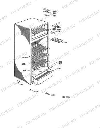 Взрыв-схема холодильника Juno JDF1421 - Схема узла Housing 001