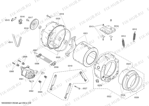 Схема №4 WAS28447 Logixx 7 Sensitive с изображением Сливной шланг для стиралки Bosch 00679314