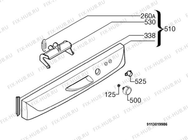 Взрыв-схема посудомоечной машины Zanussi DA6344 - Схема узла Command panel 037