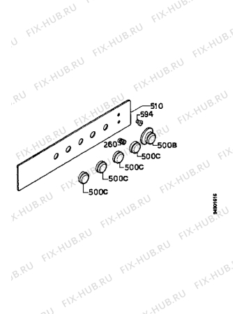 Взрыв-схема плиты (духовки) Zanussi HN433PN - Схема узла Command panel 037