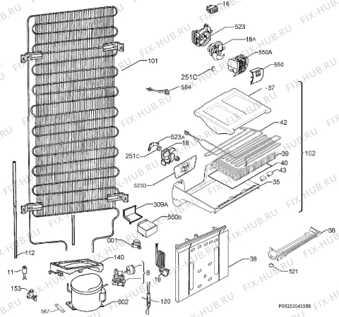 Взрыв-схема холодильника Aeg Electrolux S73400CTW0 - Схема узла Cooling system 017