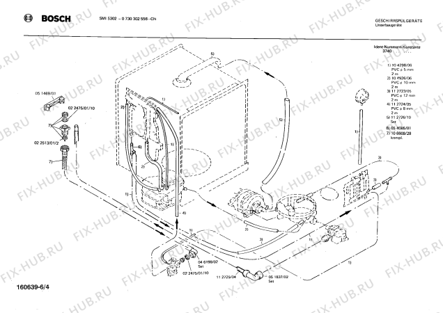 Схема №4 0730302556 SMI5302 с изображением Панель для посудомоечной машины Bosch 00112816