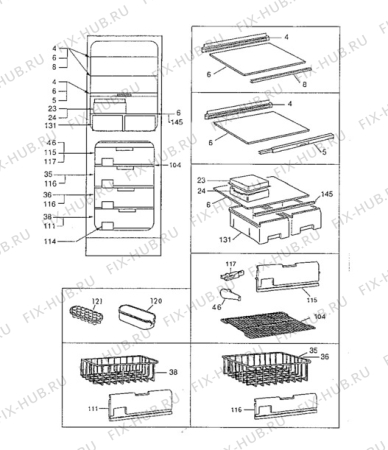 Взрыв-схема холодильника Zanussi ZFK67/43RF - Схема узла Furniture