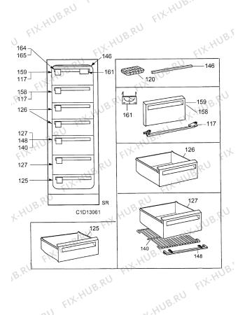 Взрыв-схема холодильника Zanussi ZVF320R - Схема узла Internal parts