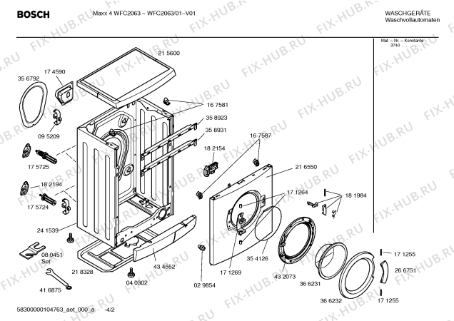 Схема №3 WFC1263IT Maxx 4 WFC 1263 с изображением Панель управления для стиралки Bosch 00441021