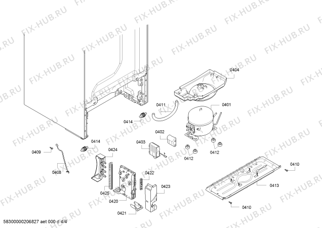 Взрыв-схема холодильника Bosch KGN39AW31R Bosch - Схема узла 04