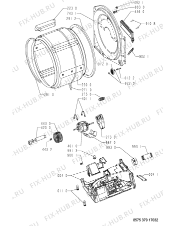 Схема №1 AWZ 3793 с изображением Модуль (плата) для сушильной машины Whirlpool 481221479884