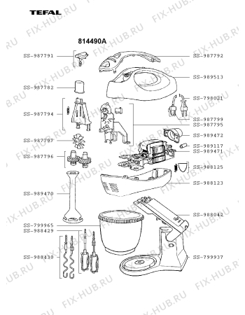 Схема №1 814390 с изображением Мутовка для электроблендера Tefal SS-988429