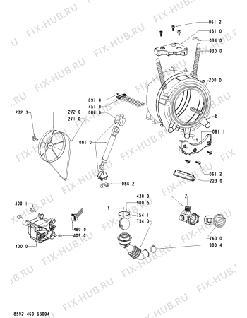 Схема №1 AWO/D 43115 с изображением Модуль (плата) для стиральной машины Whirlpool 480111100151