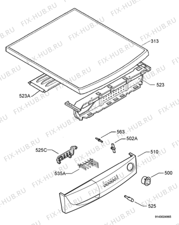 Взрыв-схема стиральной машины Zanussi Electrolux ZWF1012W - Схема узла Command panel 037