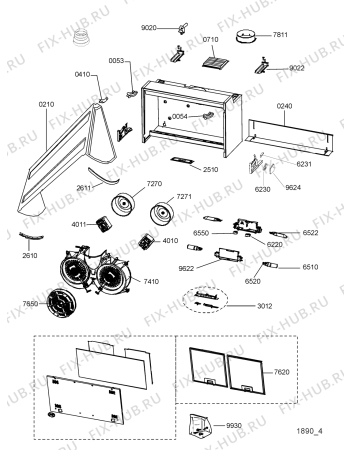 Схема №1 AKR 886 GY с изображением Крышка для электровытяжки Whirlpool 480122101049