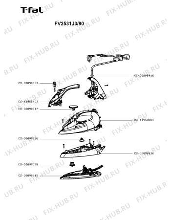 Схема №1 FV2531J3/90 с изображением Ручка для утюга (парогенератора) Seb CS-41958884