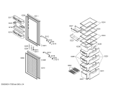 Схема №3 KGU34105EU с изображением Дверь для холодильника Bosch 00240766