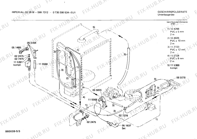 Схема №4 0730300548 GS26/1W с изображением Панель для посудомоечной машины Bosch 00116910