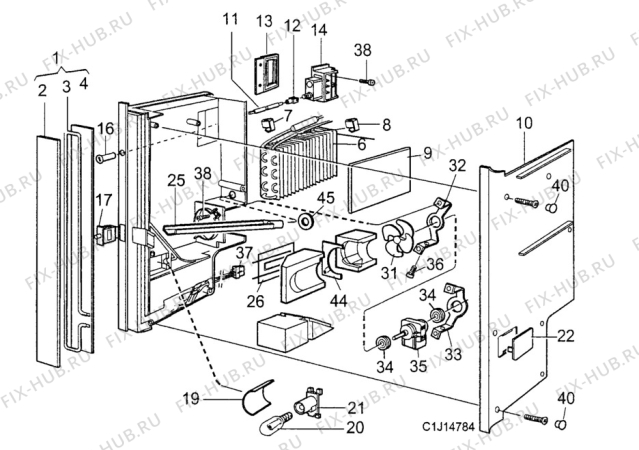 Взрыв-схема холодильника Arthurmartinelux AR9671W - Схема узла Functional parts