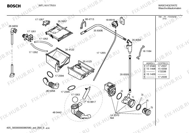 Взрыв-схема стиральной машины Bosch WFL1611TR Maxx WFL1611 - Схема узла 04