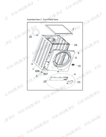 Схема №3 WM126V с изображением Ручка (крючок) люка для стиралки Whirlpool 482000016544