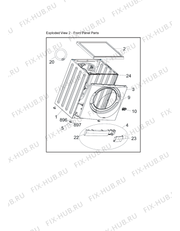 Схема №3 WM126V с изображением Ручка (крючок) люка для стиралки Whirlpool 482000019858