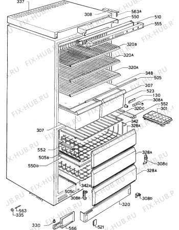 Взрыв-схема холодильника Zanussi FF622/8 - Схема узла Housing 001