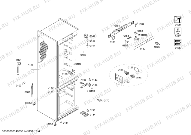Схема №2 KGN39XK11R с изображением Крепеж для холодильника Bosch 00648196