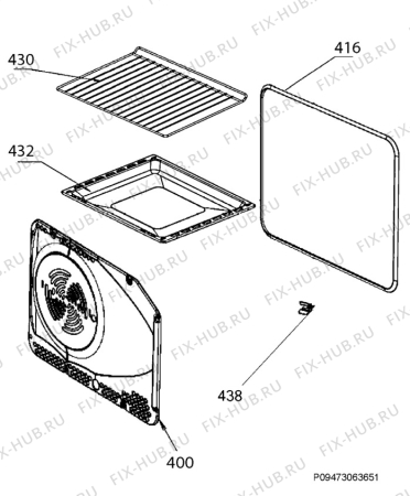 Взрыв-схема плиты (духовки) Electrolux EKK513521X - Схема узла Oven