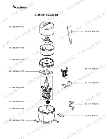 Схема №1 AD560128/98 с изображением Ручка регулировки для электромиксера Moulinex SS-4300000746