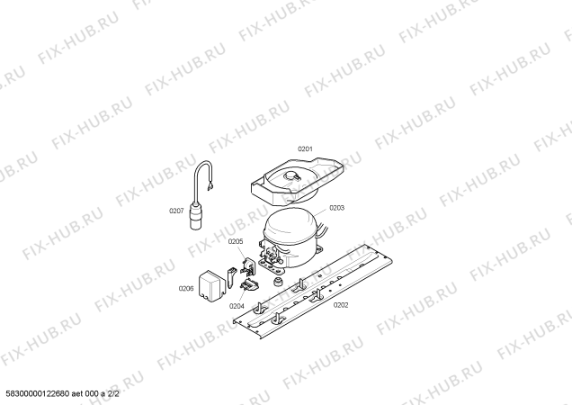 Взрыв-схема холодильника Bosch KTR75E21 - Схема узла 02