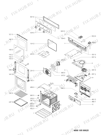 Схема №1 AKP 254/NA с изображением Панель для электропечи Whirlpool 481010494964