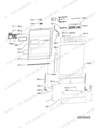 Схема №3 GSU PLATINUM 4 IN с изображением Панель для посудомойки Whirlpool 481010506306