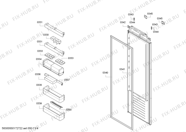 Взрыв-схема холодильника Bosch KIL82SD30 - Схема узла 03